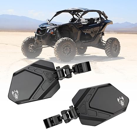 CUERO BLACK RACE 1.875" - Side Mirrors for UTV Set - UTV Mirror Set Includes 2 Mirrors - Compatible with Bar Size of 1.875" - RZR Rear View Mirror Built to Go Off-Road