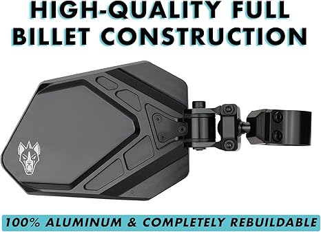 CUERO BLACK RACE 1.875" - Side Mirrors for UTV Set - UTV Mirror Set Includes 2 Mirrors - Compatible with Bar Size of 1.875" - RZR Rear View Mirror Built to Go Off-Road