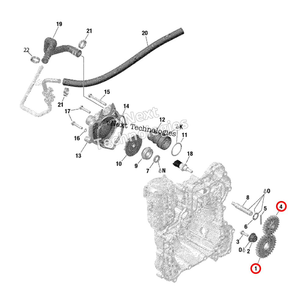 WSRD Complete BRP Water & Oil Pump Gear Set | Can-Am X3