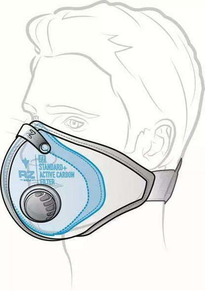 RZ Mask M1 Multi-Purpose Air Filtration NEOPRENE 2 filters NOISH 99 REGULAR FITS MOST